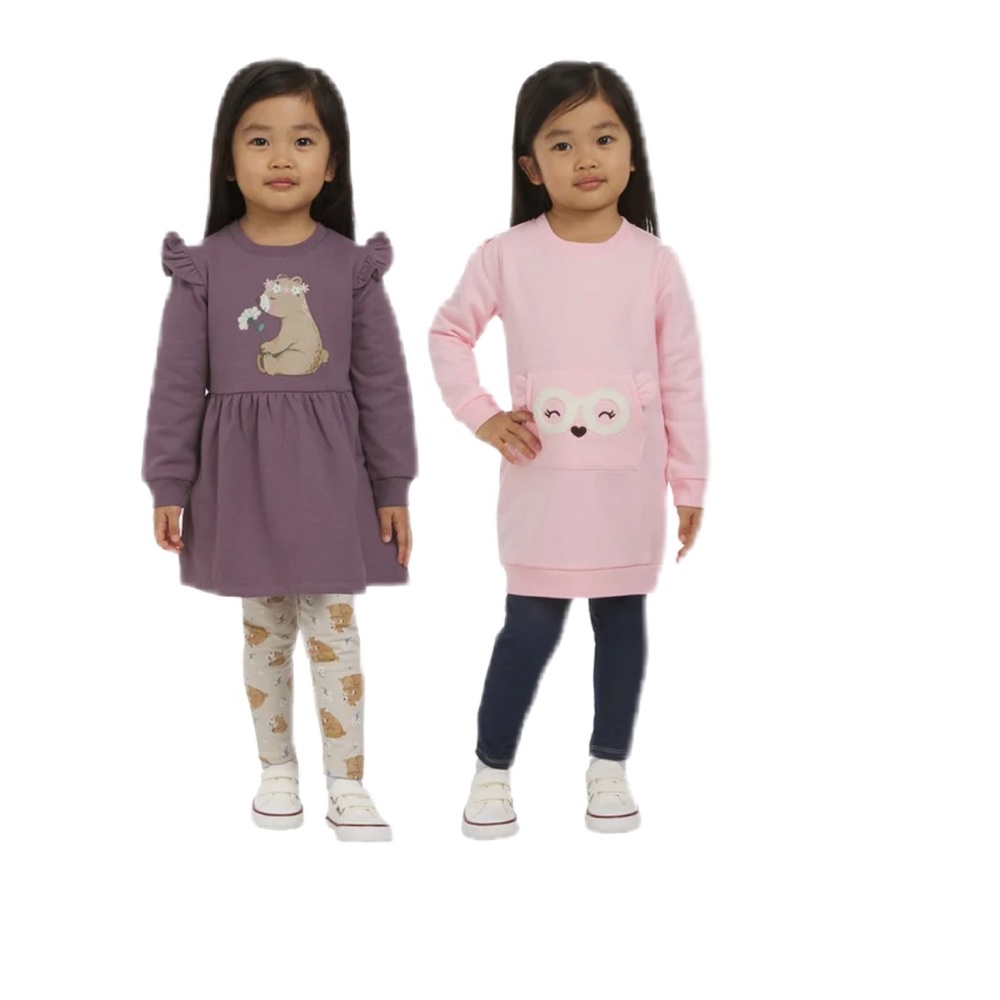 Koala Kids Girl’s Fleece Top Pants Set 4-Piece Pink & Purple Outfits 18 Months